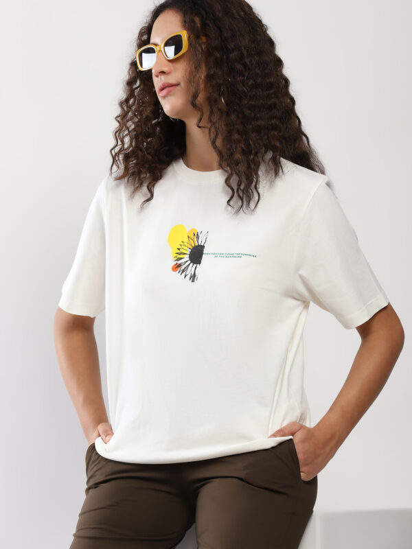 Alternative view of SUN FLOWER PRINTED T-SHIRT